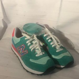 Pink and green New Balance’s size 6
